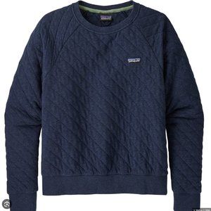 EUC Patagonia Women's Organic Cotton Quilt Crew in Navy Blue